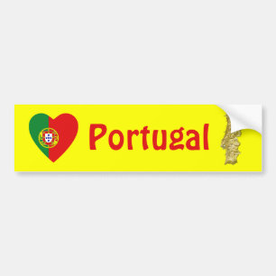 Portugal-Flagge Herz + Landkarte Aufkleber Autoaufkleber