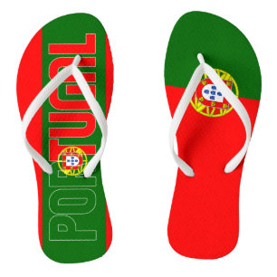 Portugal Flagge Inschrift Rot Grün Zweifarbig Flip Flops