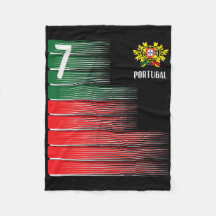 Portugal Flagge Nummer 7 Fußball Fan Männer Frauen Fleecedecke
