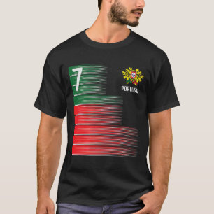Portugal Flagge Nummer 7 Fußball Fan Männer Frauen T-Shirt