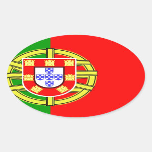 Portugal-Flagge Ovaler Aufkleber