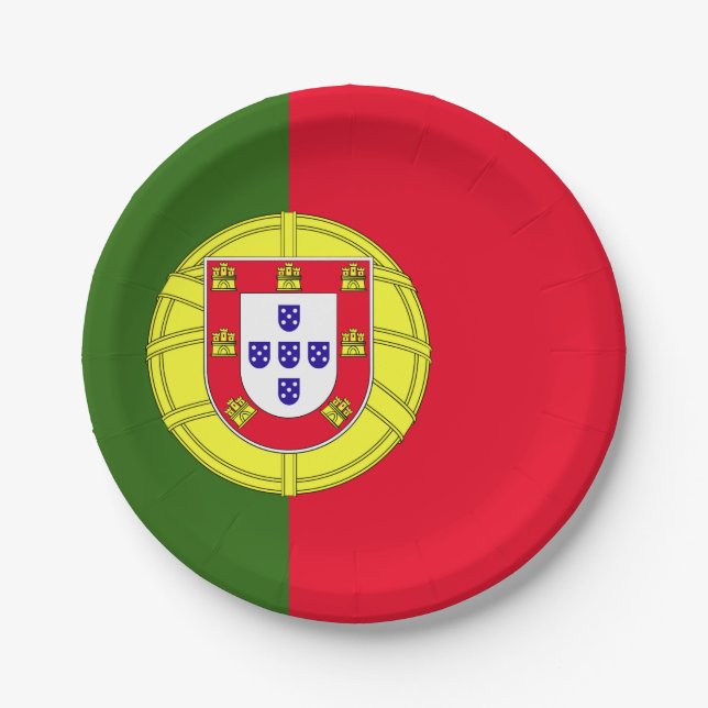 Portugal-Flagge Pappteller (Vorderseite)