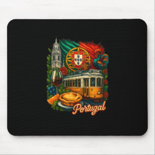 Portugal Flagge Portugal Reise Portugiesischer Hah Mousepad