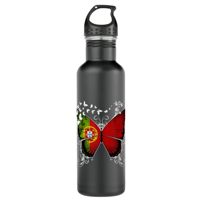 Portugal Flagge Portugiesischer Tank Top Edelstahlflasche (Vorderseite)