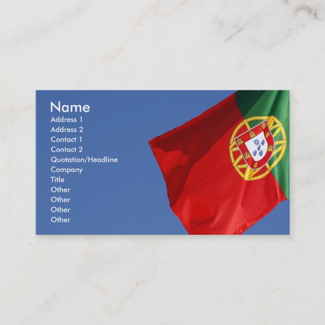 Portugal-Flagge Visitenkarte (Vorderseite)