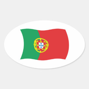 Portugal-Flaggen-Aufkleber Ovaler Aufkleber