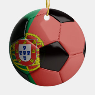 Portugal-Flaggen-Fußball Keramik Ornament