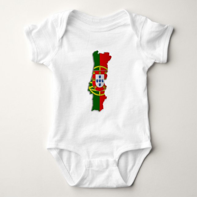 Portugal-Flaggen-Karte Baby Strampler (Vorderseite)