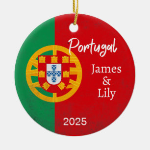 Portugal-Flaggen-Ornament, Personalisiert Portugal Keramik Ornament