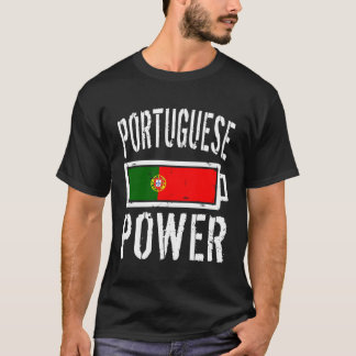 Portugal Flaggen Portugiesischer Power Batteriepro T-Shirt