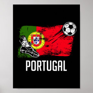 Portugal Flaggen Trikot Portugiesische Fußballmann Poster