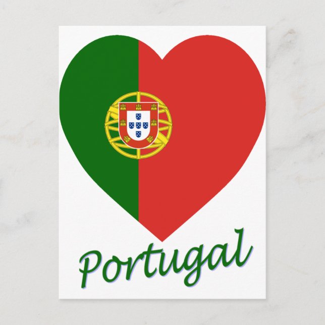 Portugal - Flaggenherz Postkarte (Vorderseite)