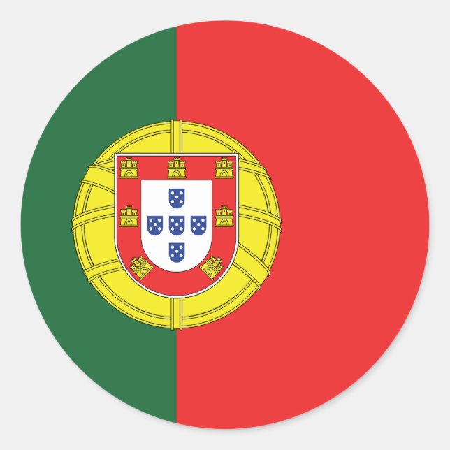 Portugal Flaggenklassiker-Rundkleber Runder Aufkleber (Vorderseite)