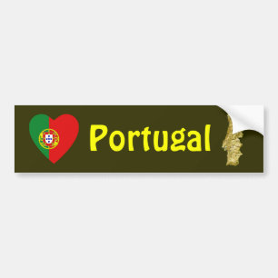 Portugal Flaggenschwerpunkt + Karte Autoaufkleber