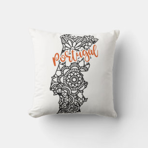 Portugal Floral Mandala Silhouette Kissen