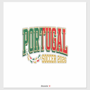 Portugal Fußball 2026 Fußball Fett Land Typographi Aufkleber