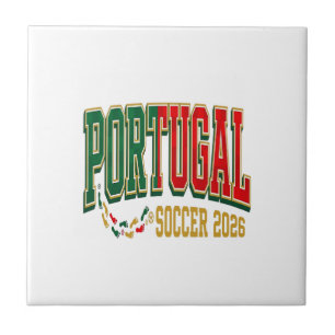 Portugal Fußball 2026 Fußball Fett Land Typographi Fliese