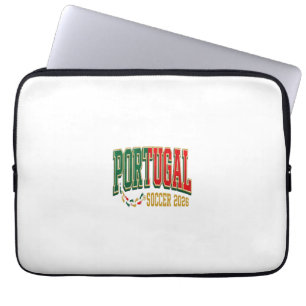 Portugal Fußball 2026 Fußball Fett Land Typographi Laptopschutzhülle