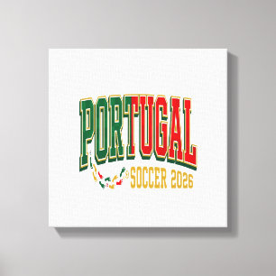 Portugal Fußball 2026 Fußball Fett Land Typographi Leinwanddruck