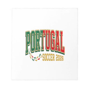 Portugal Fußball 2026 Fußball Fett Land Typographi Notizblock