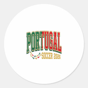 Portugal Fußball 2026 Fußball Fett Land Typographi Runder Aufkleber