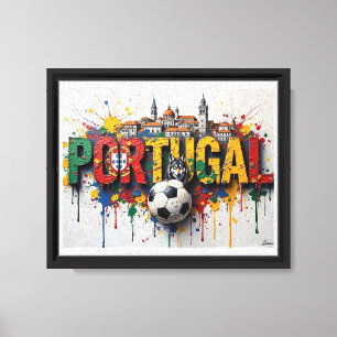 Portugal Fußball Stadtlandschaft Ölmalerei Stil Ku Leinwanddruck