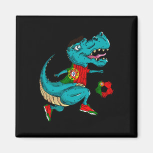 Portugal Fußball T-Rex Dino Portugiesische Flagge Magnet