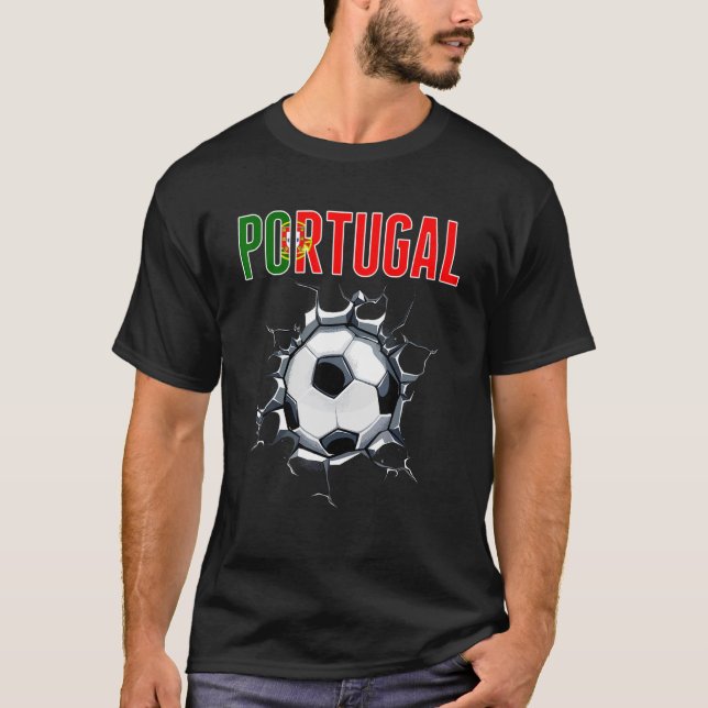 Portugal Fußballfans - Portugiesischer Fußball in  T-Shirt (Vorderseite)