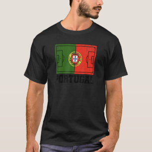 Portugal Fußballfeld Landesflagge Portugiesischer T-Shirt
