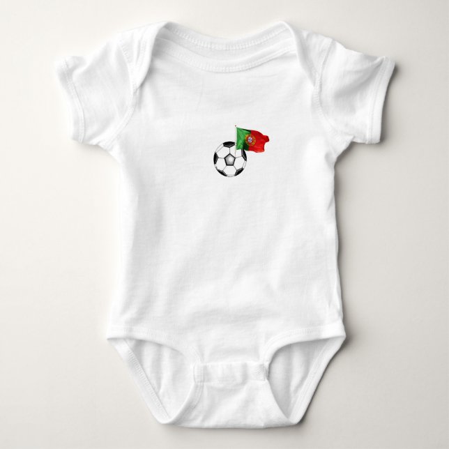 Portugal: Futebol/Fußballbaby Baby Strampler (Vorderseite)