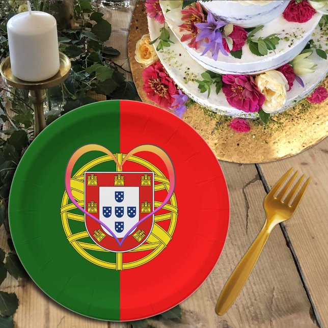 Portugal Herzliche Teller, portugiesische Flagge / Pappteller (Von Creator hochgeladen)