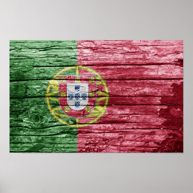 Portugal - Holzflagge Poster (Vorne)