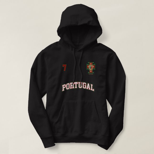 Portugal Hoodie Nummer 7 Fußball-Team Sport Portug (Design vorne)