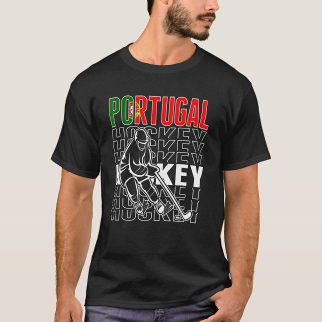 Portugal Ice Hockey Fans Portugiesische Hockey Tea T-Shirt (Vorderseite)