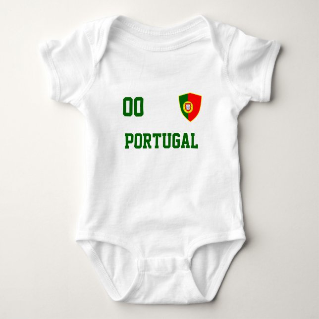 Portugal Individuelle Name & Number Jersey Baby Strampler (Vorderseite)