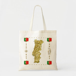 Portugal-Karte + Flaggen-Tasche Tragetasche