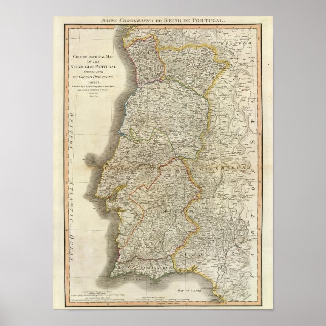 Portugal Karte Poster (Vorne)