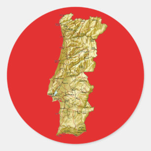 Portugal-Karten-Aufkleber Runder Aufkleber