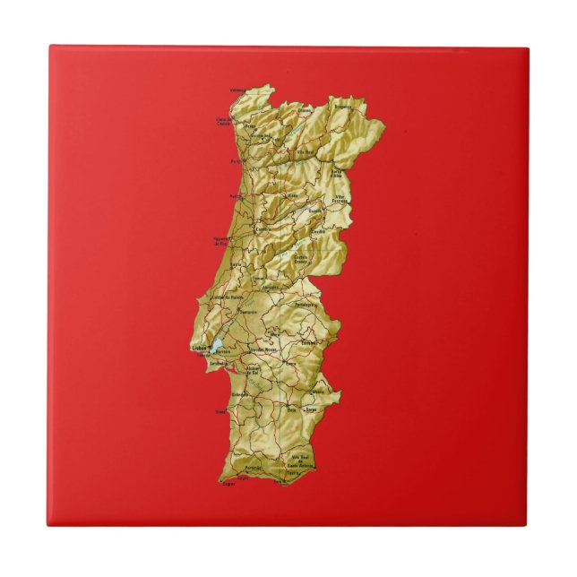 Portugal-Karten-Fliese Fliese (Vorderseite)