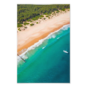 Portugal Küste Luftbild Strand Fotografie Druck –