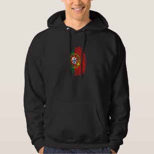 Portugal Landesflagge Fingerabdruck DNA Hoodie