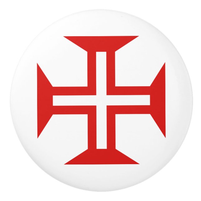 Portugal-Landkreuz-Flaggensymbol Keramikknauf (Vorderseite)