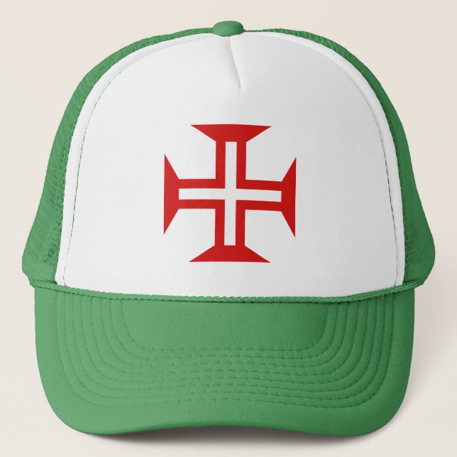 Portugal-Landkreuz-Flaggensymbol Truckerkappe (Vorderseite)