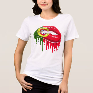 Portugal Lippen Stolz Wurzel Flagge Tri-Blend Shirt