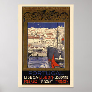 Portugal Lisbonne Poster vintage 1929