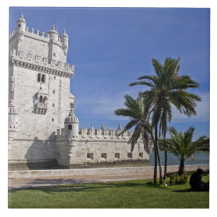 Portugal, Lissabon. Belem Tower, eine UNESCO-Welt  Fliese