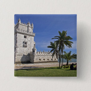 Portugal, Lissabon. Belem-Turm, ein UNESCO-Welterb Button