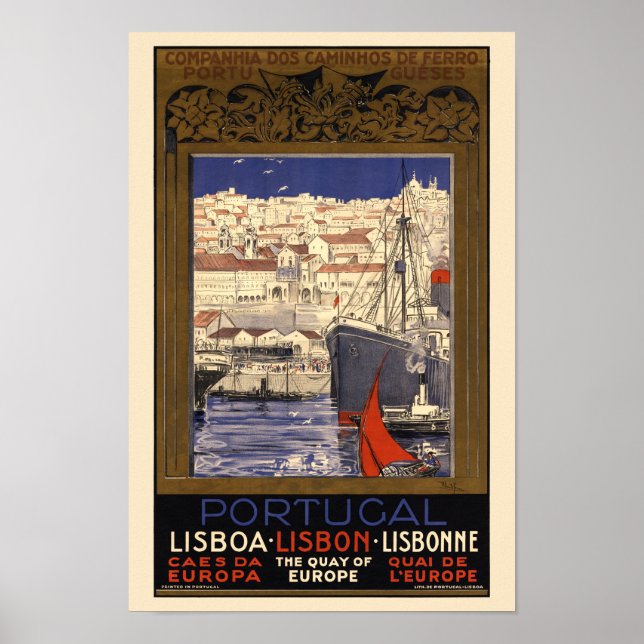 Portugal Lissabon Vintage Poster 1929 (Vorne)