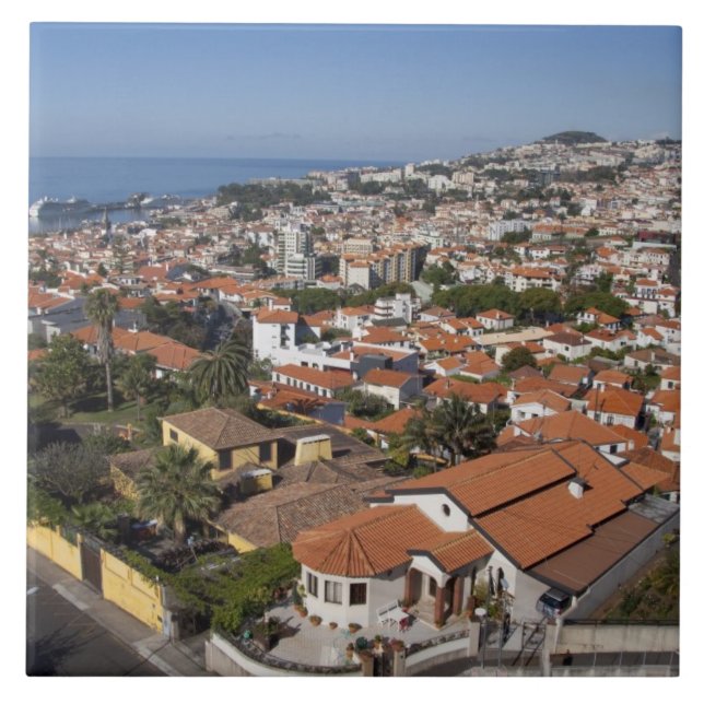 Portugal, Madeira, Funchal. Kabelwagen Fliese (Vorderseite)