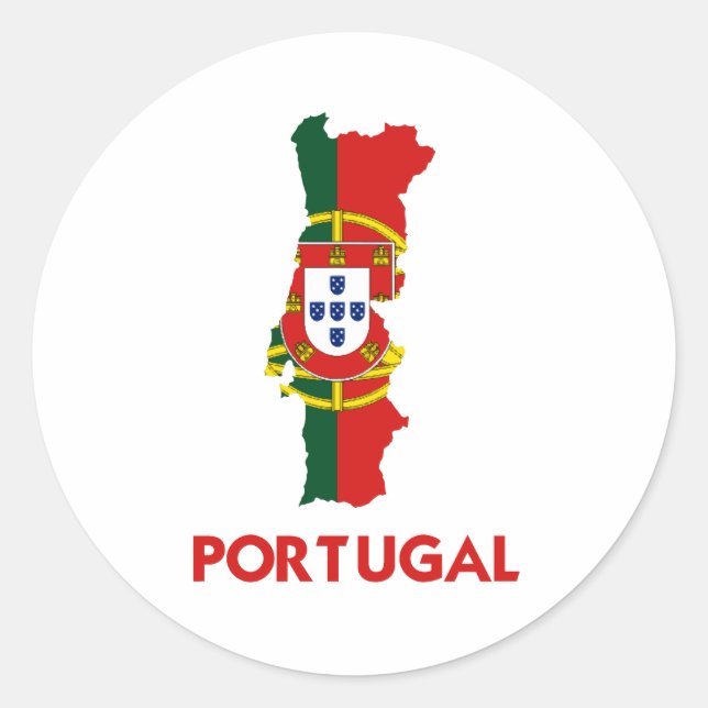 PORTUGAL MAP RUNDER AUFKLEBER (Vorderseite)